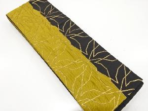 ふくれ織　抽象花模様織り出し　半幅帯